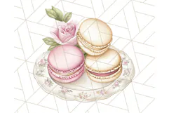 Pastel Tea Clip Art PNG with Sweets and Floral Accents Png Product Image 3