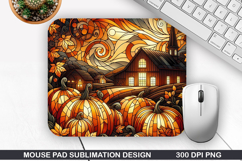 Pumpkin Mouse Pad Sublimation, Halloween Mouse Pad PNG Product Image 1