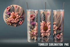 3D Flowers Tumbler | Sublimation 20 oz Skinny Tumbler Product Image 4