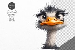 Ostrich clipart, Animals clipart, Nursery clipart Product Image 1