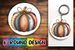 Enchanted Car Coaster Circle PNG, Pumpkin Watercolor Product Image 1