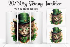 St. Patrick&#039;s Day Cat - Tumbler Sublimation Design Product Image 1