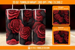 Valentine Rose Tumbler Wrap Designs, Sublimation Wrap Product Image 1