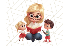 Cute Teacher Girls Clipart, School PNG, Teacher Sublimation Product Image 3