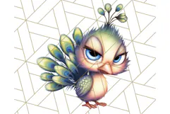 Adorable Angry Animals Clipart PNG, Cute Moody Faces Png Product Image 3