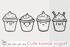 Cute kawaii yogurt svg files for cricut Product Image 1