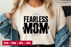 Fearless Mom Quote Typography SVG PNG Product Image 1