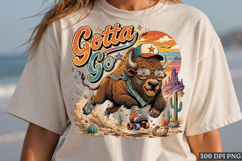 Gotta Go Buffalo PNG Retro Cowboy Western Skate Design Product Image 1