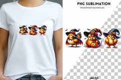 Halloween Chickens PNG for Shirt, Cute & Funny Chicken Product Image 1