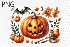 Halloween Pumpkins Sublimation - Clipart PNG Design Product Image 1