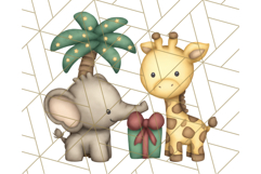 Safari Christmas PNG Clipart, Cute Jungle Animal Art Product Image 3