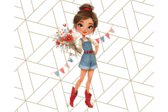 Patriotic Fashion Girl Clipart PNG for 4th of July Product Image 3