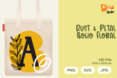 Rust &amp; Petal Boho Floral Monogram Product Image 1