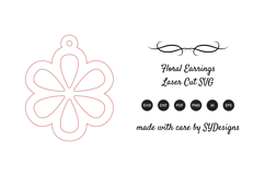 Floral Earrings Laser Cut SVG Product Image 2