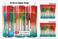 Christmas Paint Dripping 20/30oz Tumbler, BONUS 25 Tumbler Product Image 1