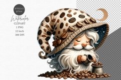 Gnome clipart, Coffee clipart, Gnome sublimation Product Image 1