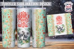 Sublimation Tumbler WRAP Love Design St Valentine&#039;s Day Product Image 1