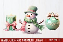 Pastel Christmas Sublimation Clipart, PNG Product Image 1