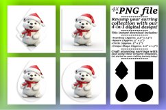 Sparkling 3D Chibi Teardrop Earrings - Winter Sublimation Product Image 1