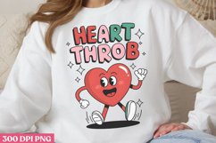 Heart throbr PNG,Cute Kids Valentines Day Retro PNG Product Image 1
