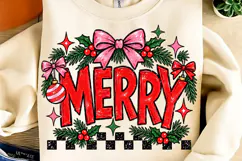 Preppy Pink Merry Christmas PNG, Funny Christmas PNG, Merry Product Image 2