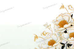 Golden floral background, floral digital paper Product Image 1