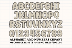 Knitted Alphabet png clipart, knitted texture doodle letters Product Image 5
