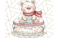 Christmas Cake Clipart PNG, Cottagecore Holiday Desserts Product Image 3
