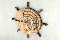 Perpetual Calendar Ship Wheel and Lighthouse Design Product Image 3
