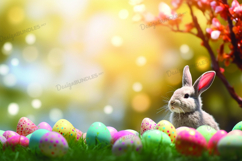 Bunny with egg background, easter bunny digital paper Product Image 1