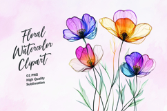 Watercolor floral clipart sublimation Product Image 1