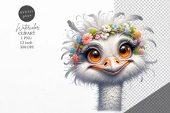 Ostrich clipart, Bird clipart, Funny clipart Product Image 1