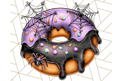 Halloween Donut Clipart PNG, Cute Spooky Doughnut Art Product Image 3