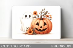Fall Ghost Cutting Board. Cute Ghost Cutting Board Design Product Image 1