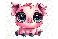 Farm Animals Kawaii Clipart PNG, Cute Barnyard Animal Product Image 3