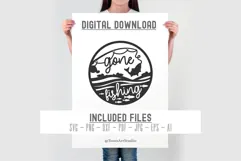 Gone Fishing SVG, Funny Fishing Round Sign Product Image 2