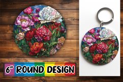 Radiant Stained Glass Round Creations Keychain PNG Product Image 1