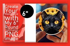Round Cat Elegance in 3D: Vibrant Sublimation Magic Product Image 1