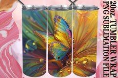 Glitter Butterfly Tumbler Wrap Design 20oz Product Image 1