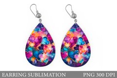 Hearts Teardrop Earring. Valentines Earring Design Product Image 1