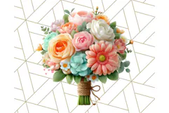 Pastel Flower Bouquet PNG Clipart, Elegant Floral Art Product Image 3