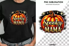 Spooky Mama Png, Coquette Halloween Sublimation Designs Product Image 1
