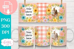 Floral Photo Mug template sublimation PNG, customizable mug Product Image 4