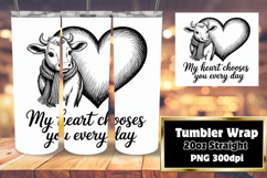 Sublimation Designs for 20oz Tumbler , Cute Cow Product Image 1