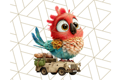 Cute Safari Animal Clipart with Jungle Accessories Png Product Image 3