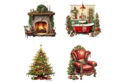 Watercolor Santa House Clipart Bundle, Set Of 16 Png Bundle Product Image 5
