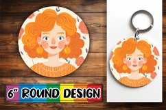 Watercolor Portrait Round Design Floral PNG Product Image 1