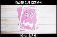 Lilly of the valley in Vase Papercut I Floral Greeting Card Product Image 1