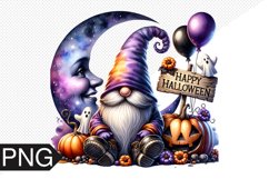 Halloween Gnome Sublimation, Gnome Clipart PNG Product Image 1