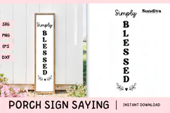 Porch Sign Saying SVG | Simply Blessed Product Image 1
